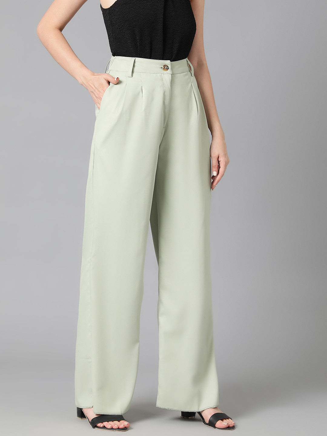 KOTTY Regular Fit Women Light Green Trousers 