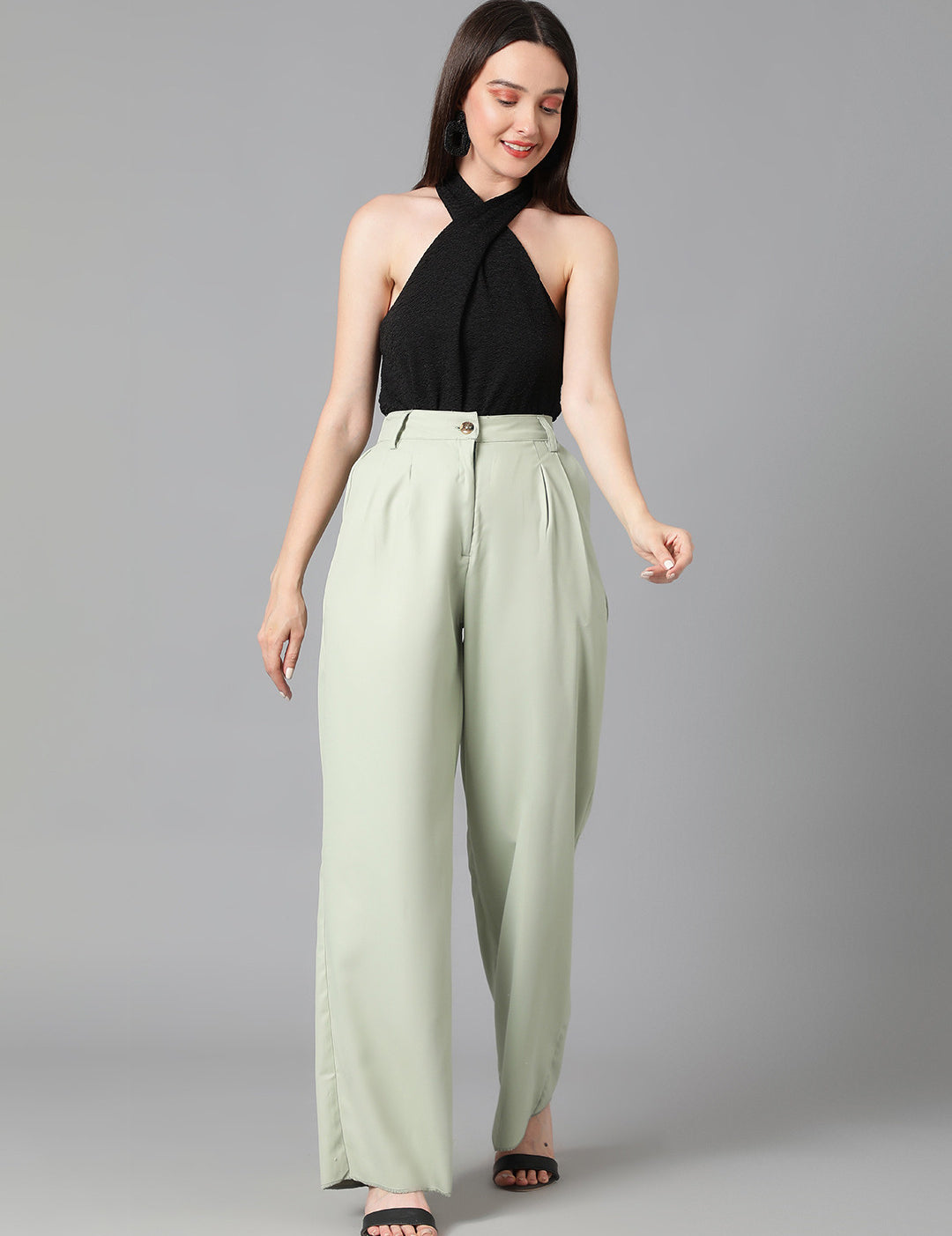 KOTTY Regular Fit Women Light Green Trousers 