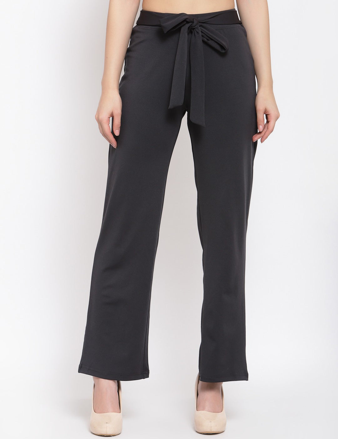 KOTTY Flared Women Black Trousers 