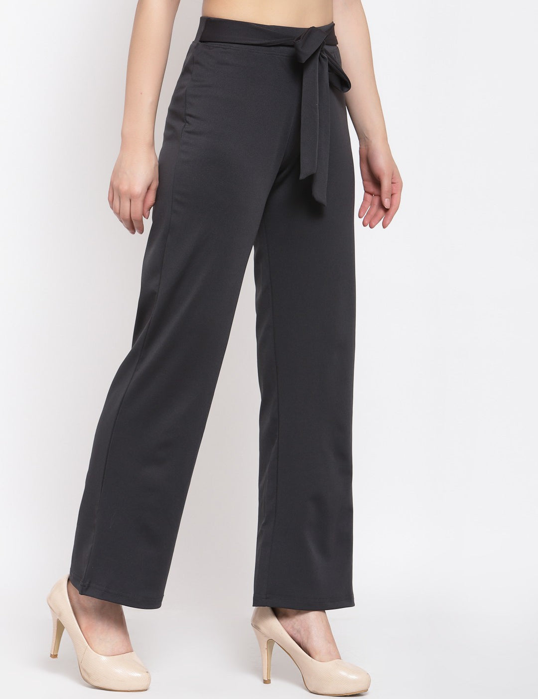 KOTTY Flared Women Black Trousers 