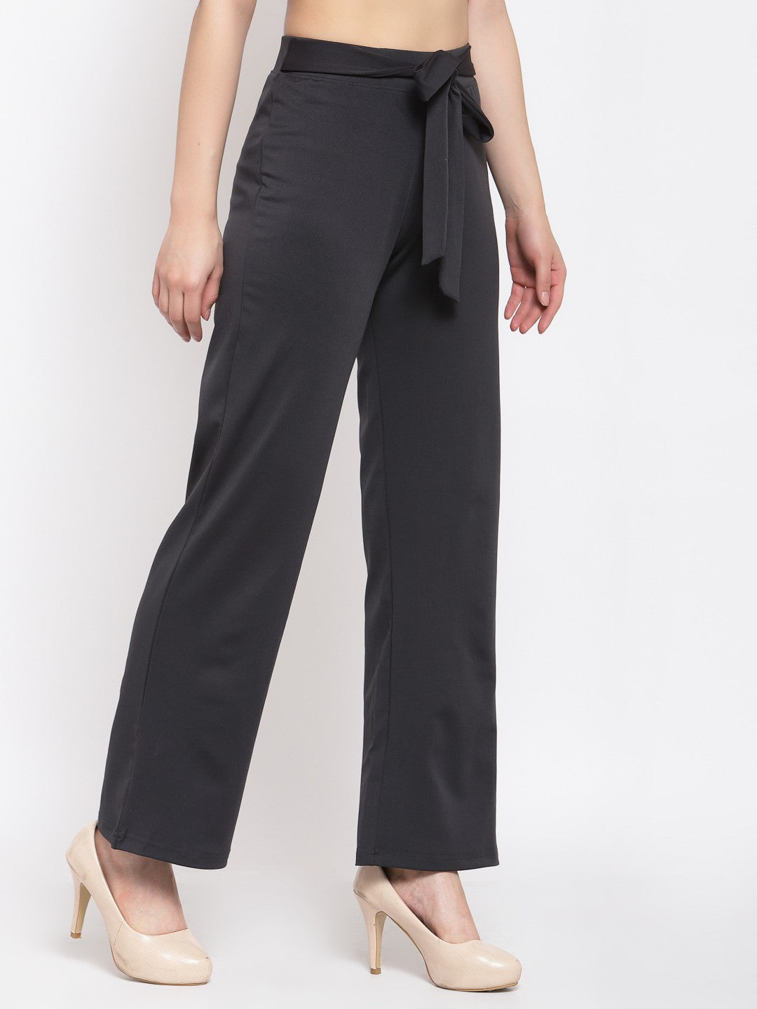 KOTTY Flared Women Black Trousers 