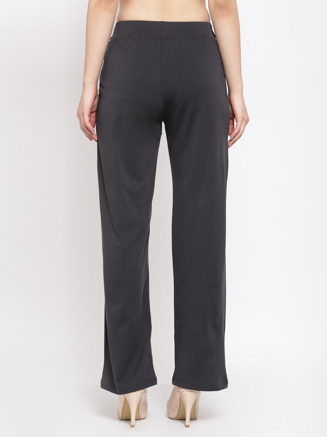 KOTTY Flared Women Black Trousers 