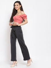 KOTTY Flared Women Black Trousers 