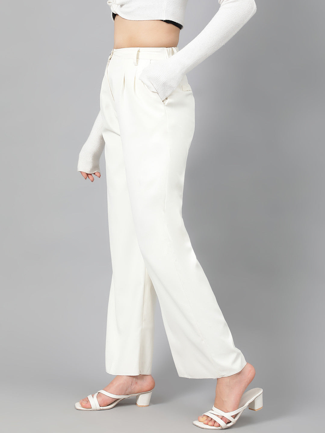 KOTTY Womens Solid Attractive High Rise Pant