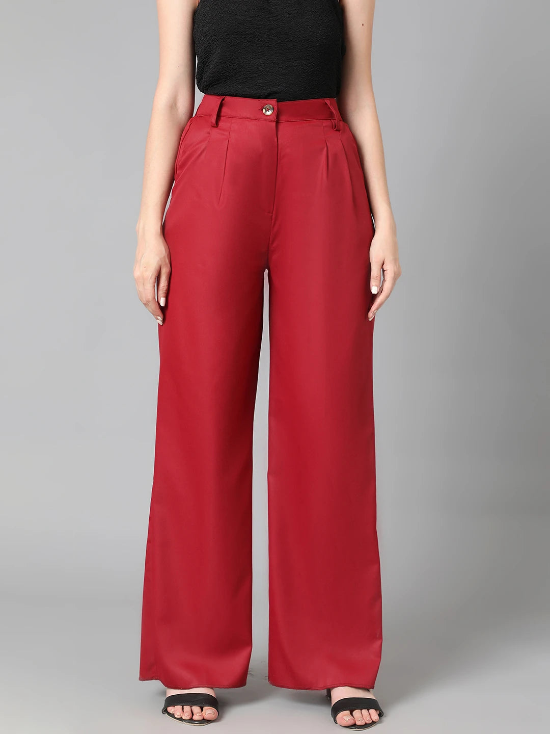 KOTTY Regular Fit Women Maroon Trousers 
