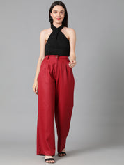 KOTTY Regular Fit Women Maroon Trousers 