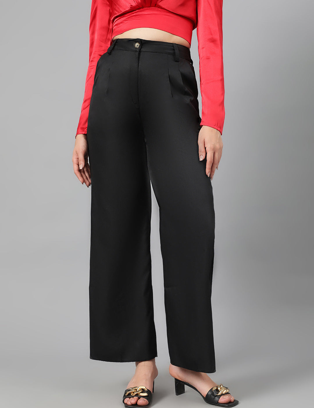 KOTTY Womens Solid Attractive High Rise Pant
