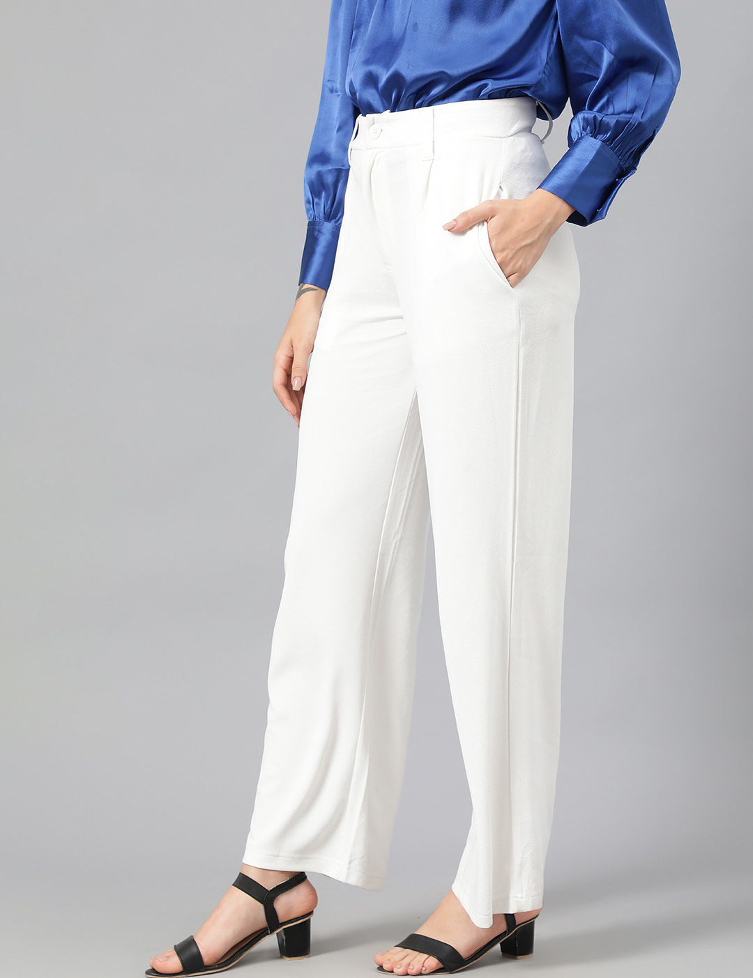 KOTTY Regular Fit Women White Trousers 