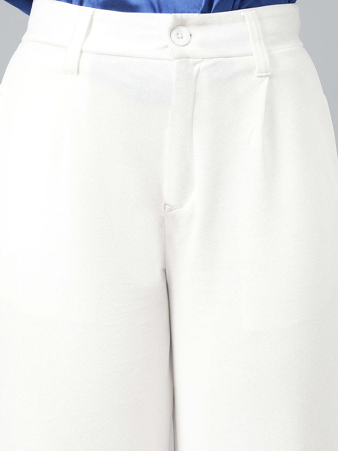 KOTTY Womens Polyester Blend Straight Fit Trousers Bright White