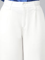 KOTTY Womens Polyester Blend Straight Fit Trousers Bright White