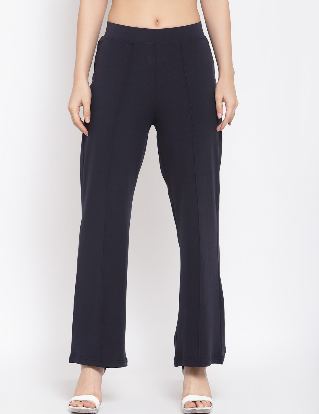 KOTTY Flared Women Black Trousers 