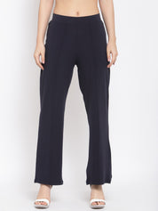 KOTTY Flared Women Black Trousers 