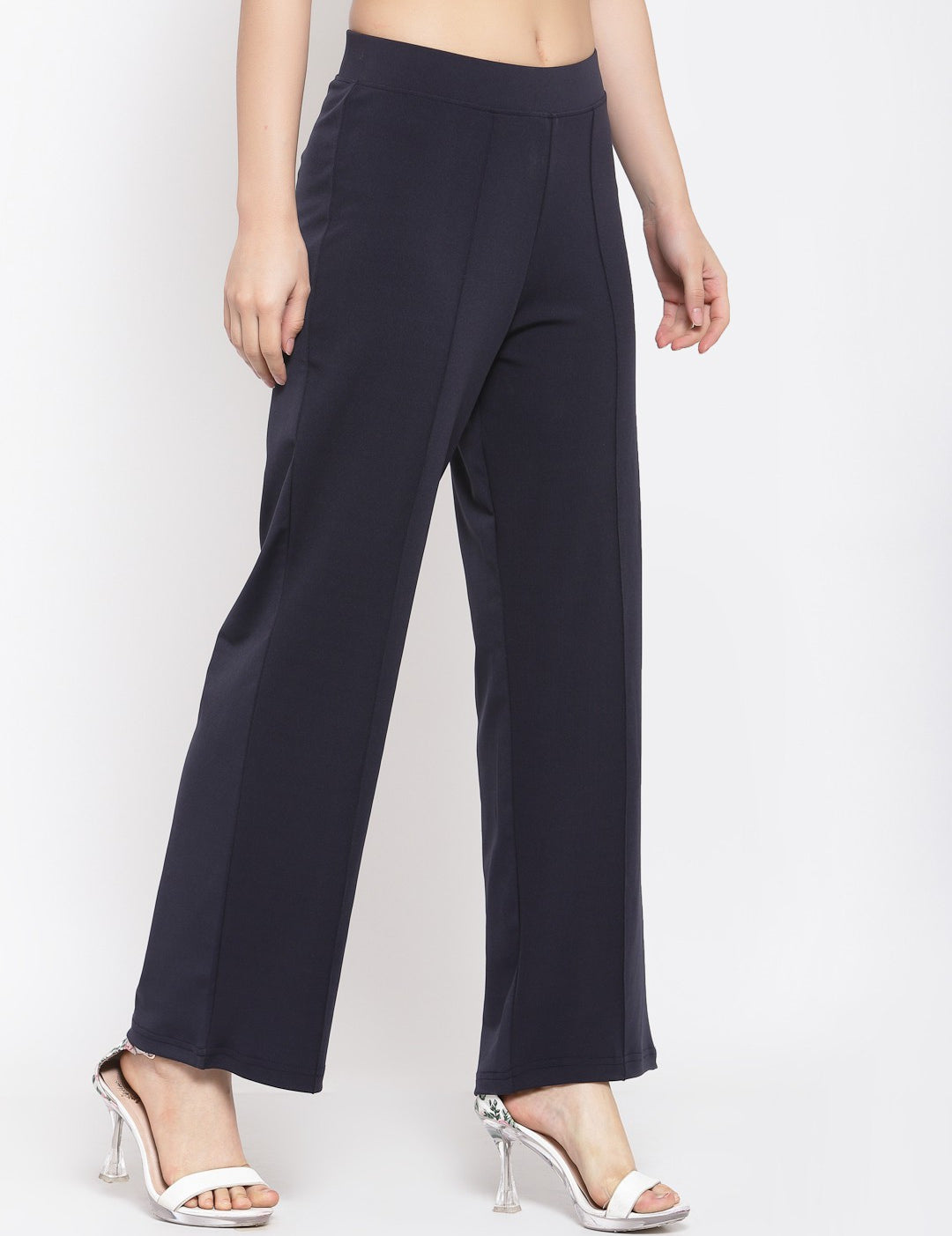 KOTTY Flared Women Black Trousers 
