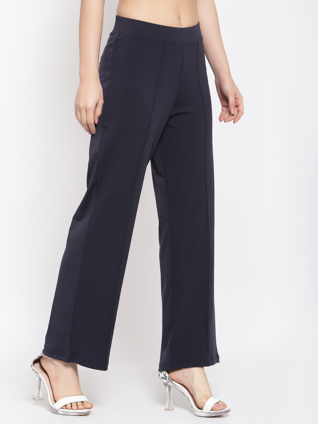 KOTTY Flared Women Black Trousers 