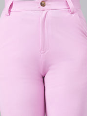 KOTTY Women's High Rise Cotton Blend Relaxed Fit Trousers Lavender Purple