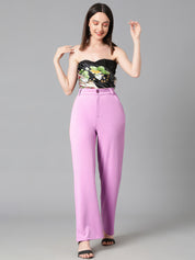 KOTTY Regular Fit Women Purple Trousers 