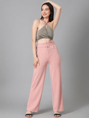 KOTTY Regular Fit Women Pink Trousers 