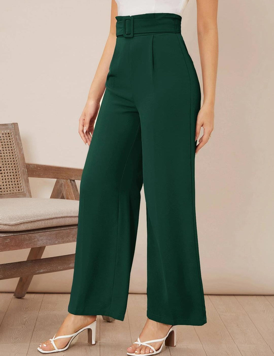 KOTTY Regular Fit Women Dark Green Trousers 