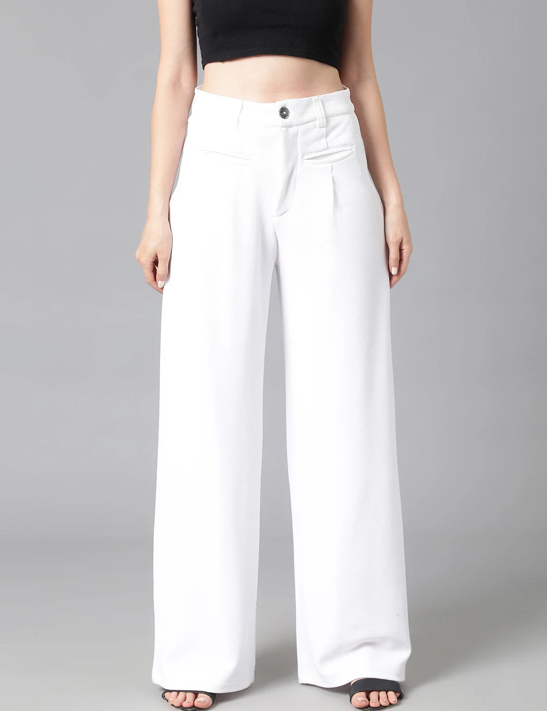 KOTTY Womens Solid Attractive High Rise Pant
