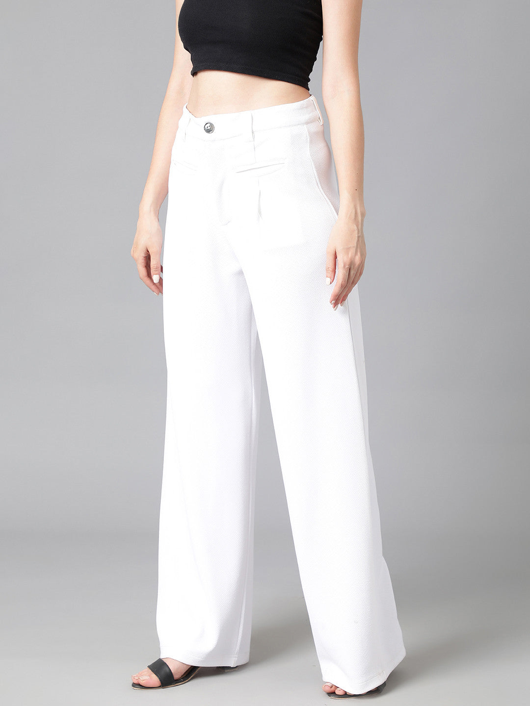KOTTY Womens Solid Attractive High Rise Pant