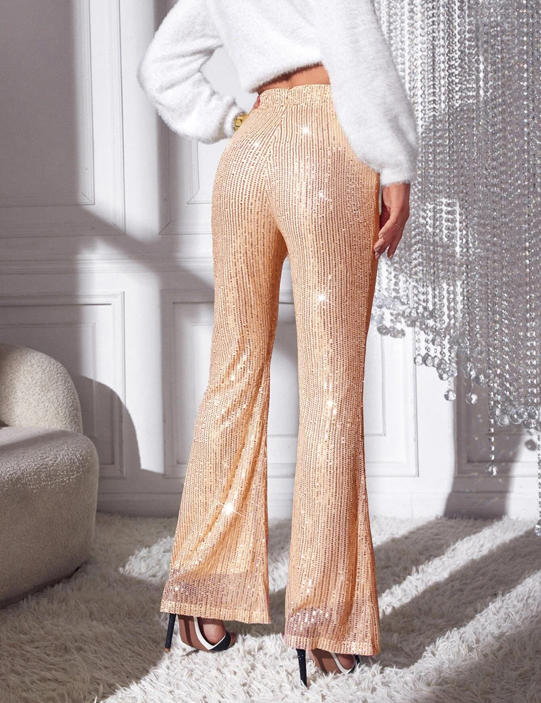 KOTTY Flared Women Beige Trousers 