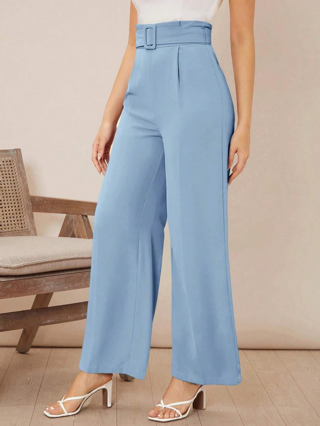KOTTY Regular Fit Women Light Blue Trousers 