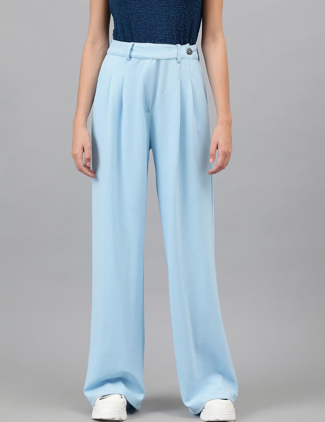 KOTTY Regular Fit Women Light Blue Trousers 
