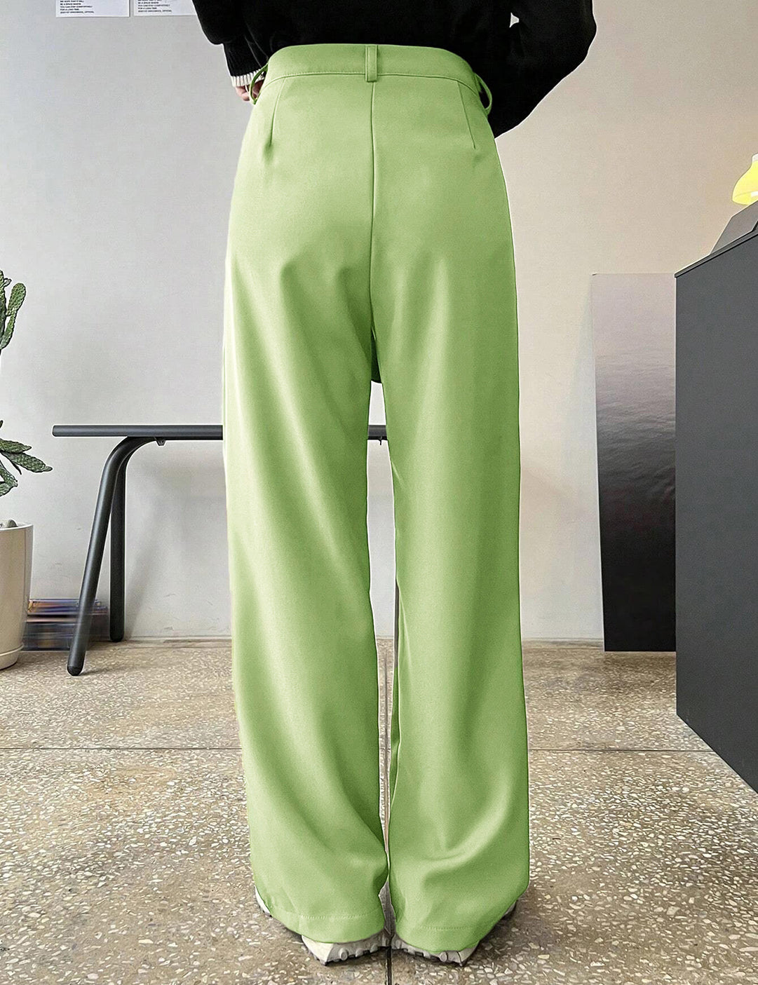 KOTTY Regular Fit Women Solid Trousers Tea Green