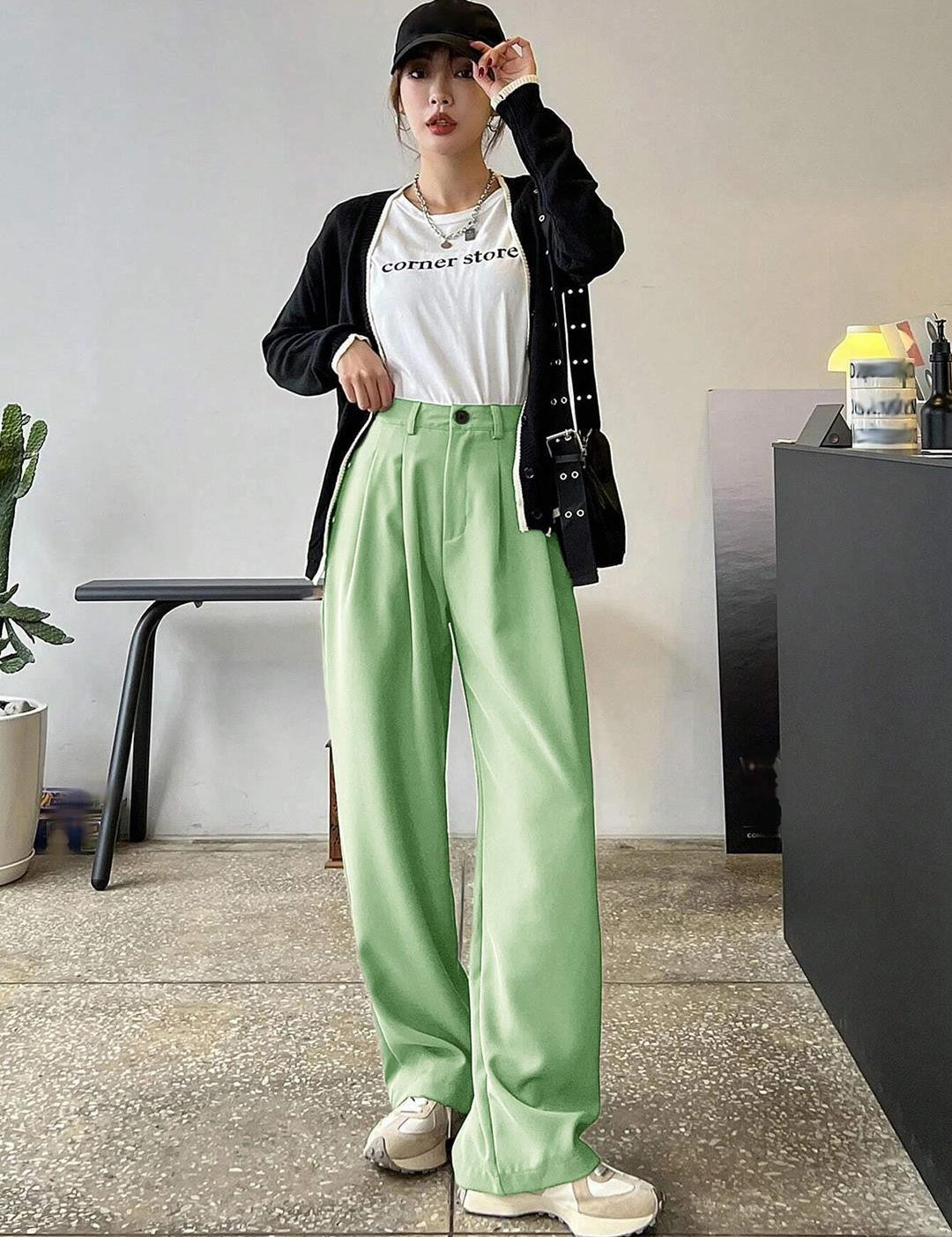 KOTTY Regular Fit Women Light Green Trousers 
