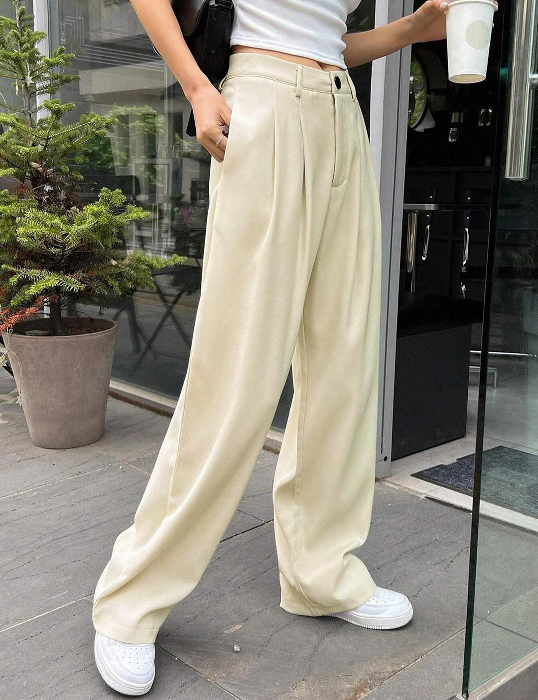 KOTTY Regular Fit Women Beige Trousers 