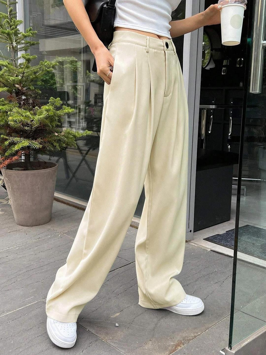 KOTTY Regular Fit Women Beige Trousers 
