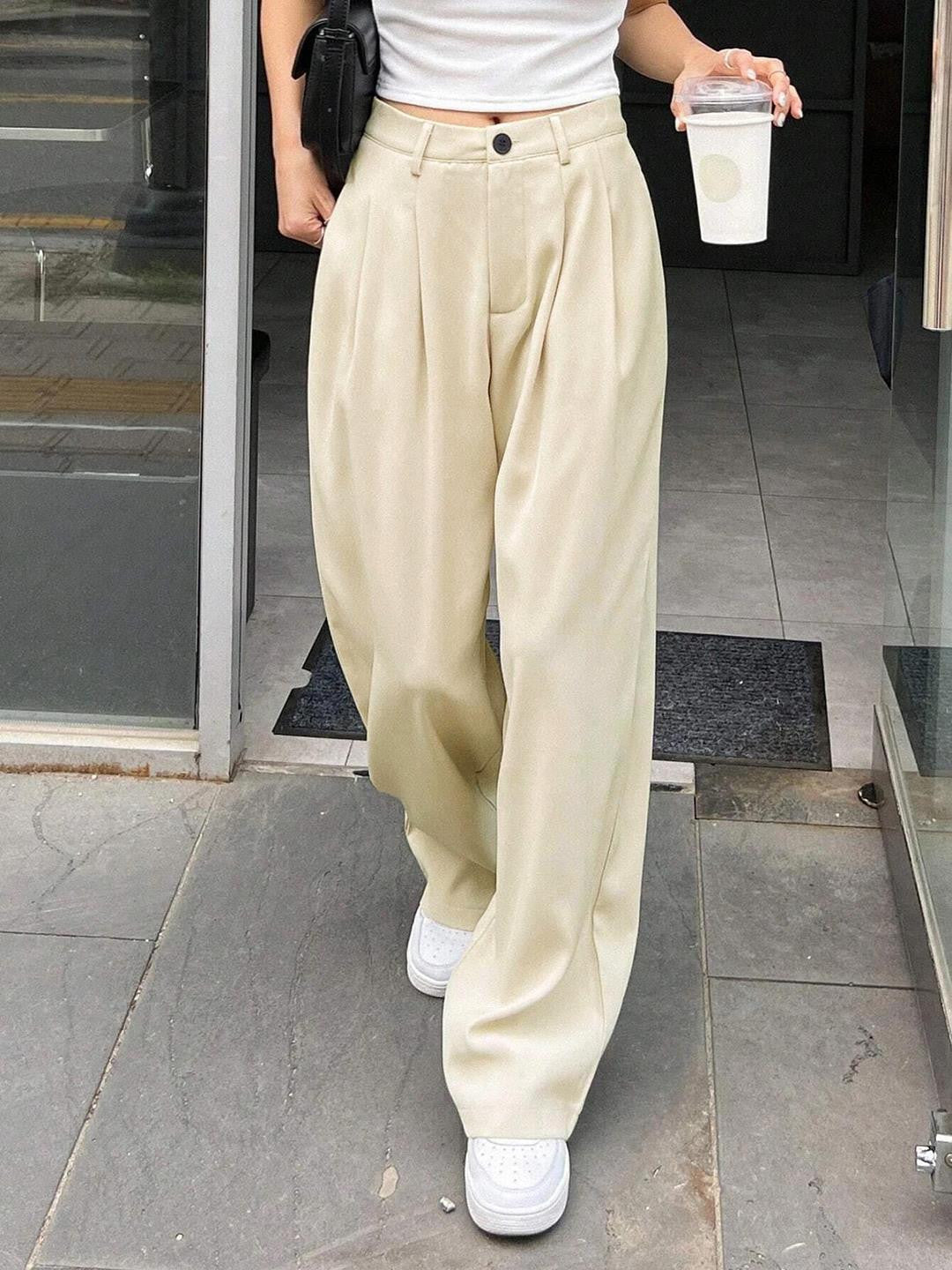 KOTTY Regular Fit Women Beige Trousers 