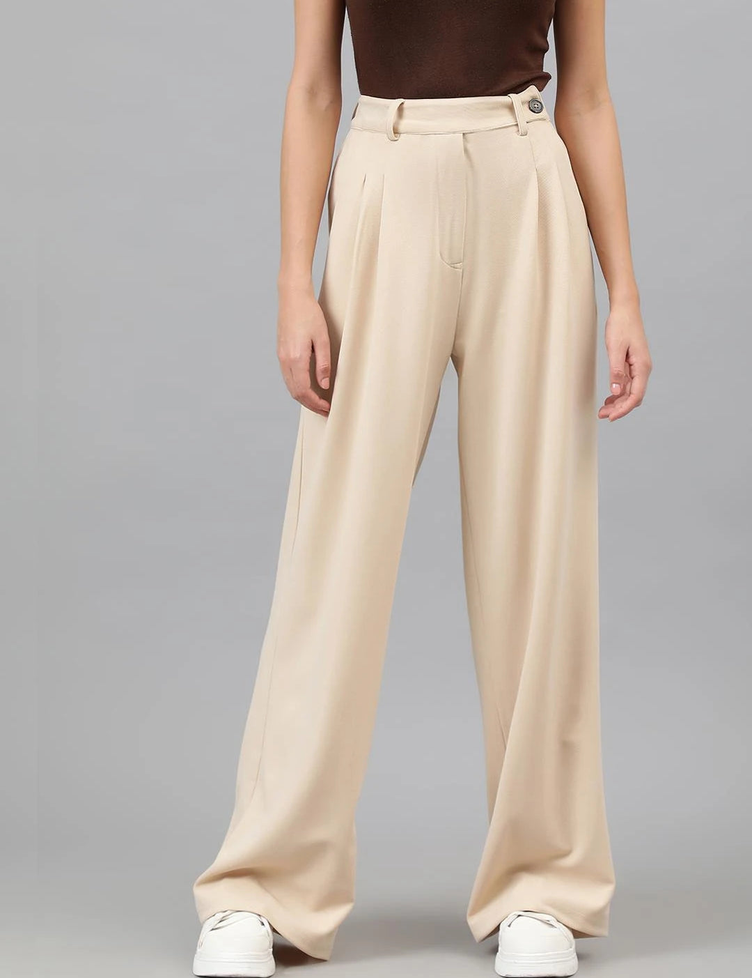 KOTTY Regular Fit Women Beige Trousers 
