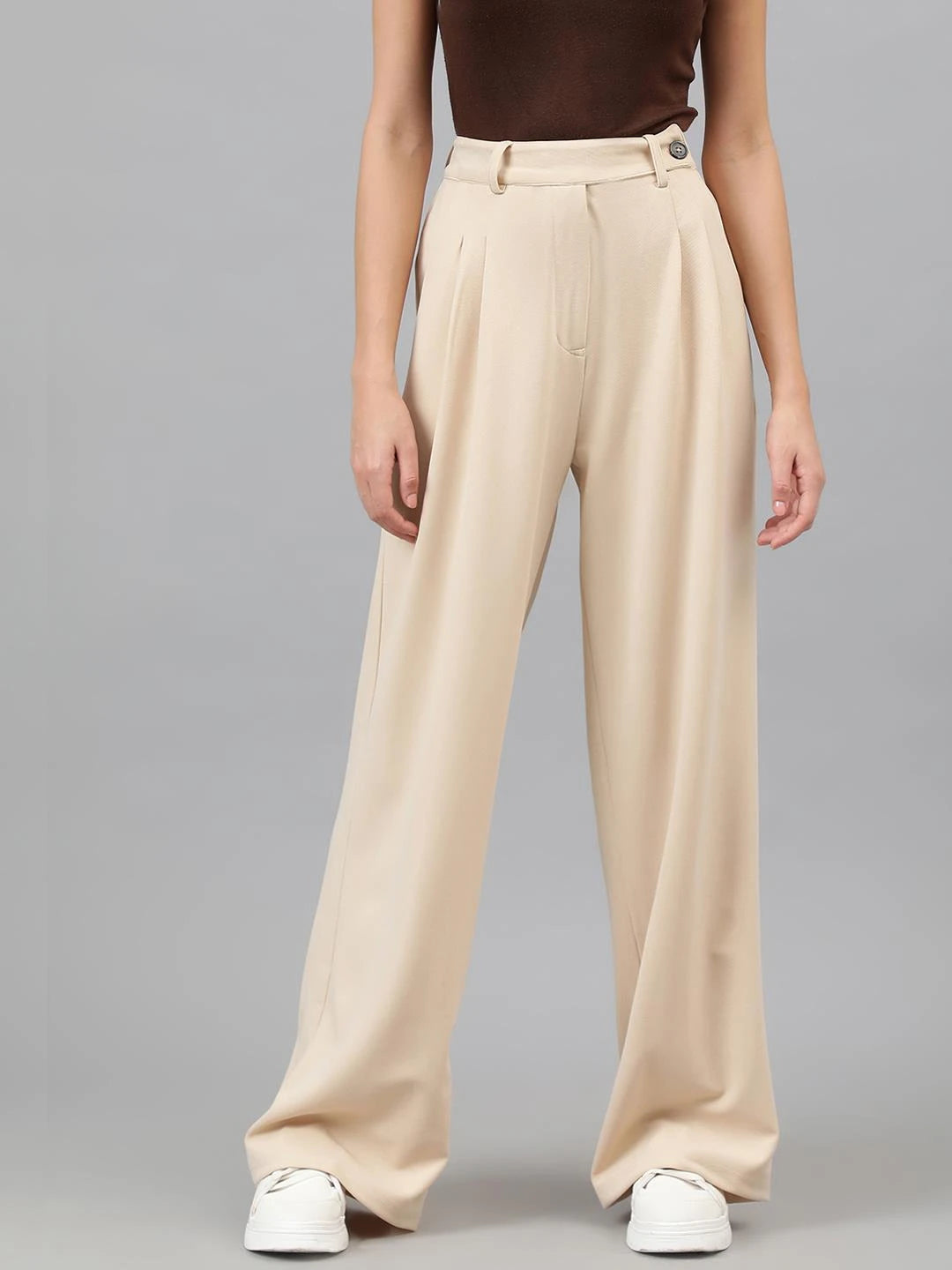 KOTTY Regular Fit Women Beige Trousers 