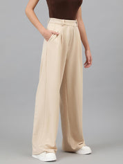 KOTTY Regular Fit Women Beige Trousers 