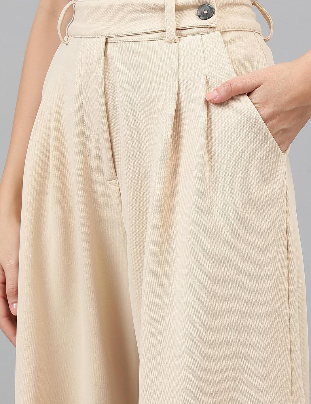 KOTTY Regular Fit Women Beige Trousers 