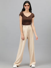 KOTTY Regular Fit Women Beige Trousers 