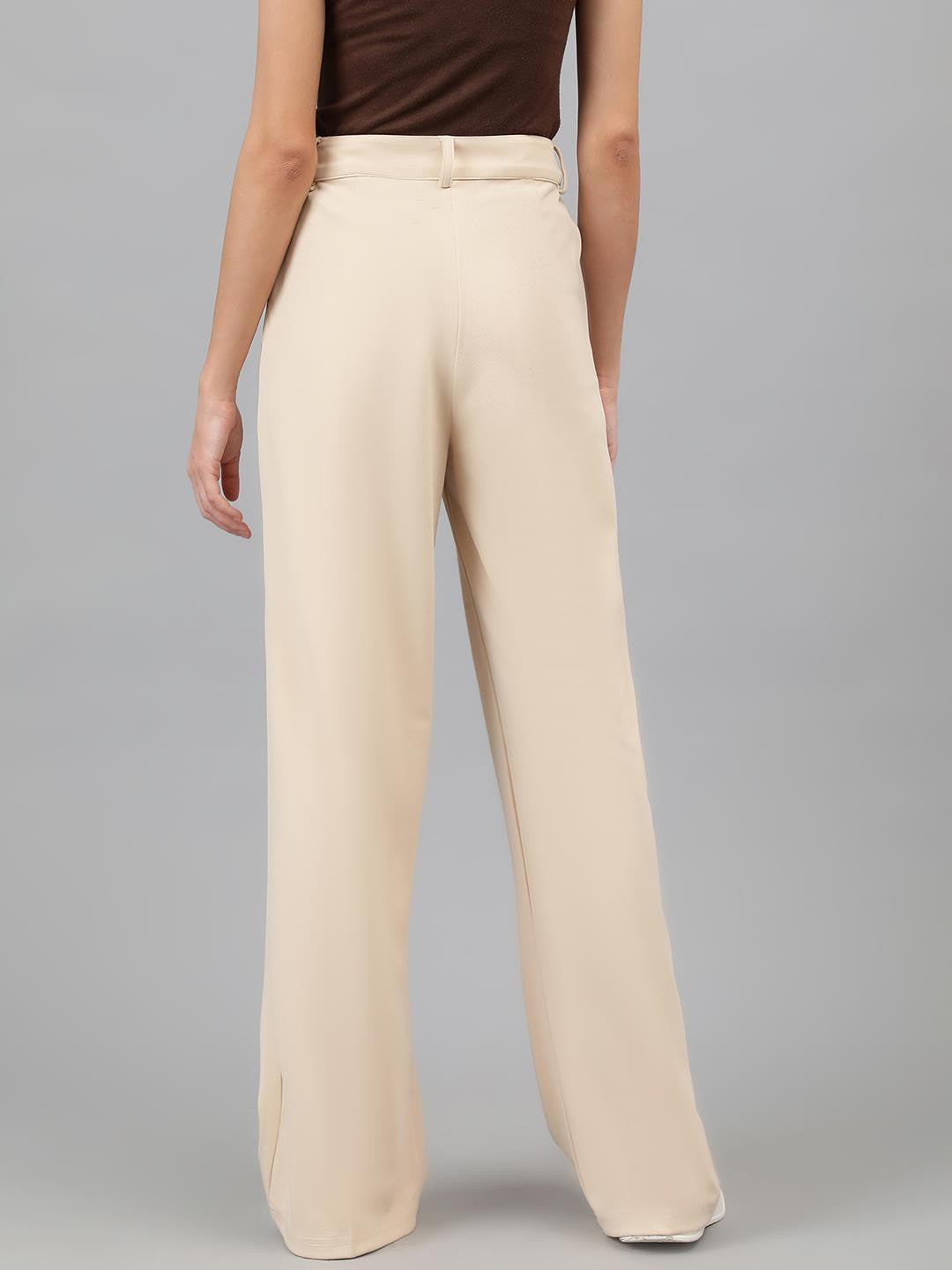 KOTTY Regular Fit Women Beige Trousers 