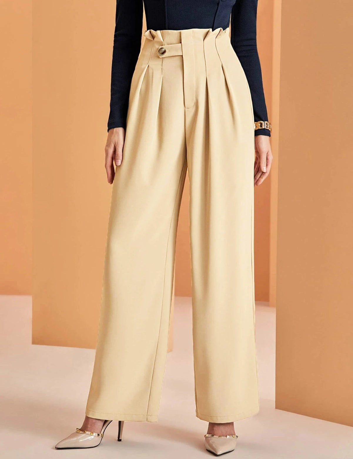 KOTTY Regular Fit Women Beige Trousers 