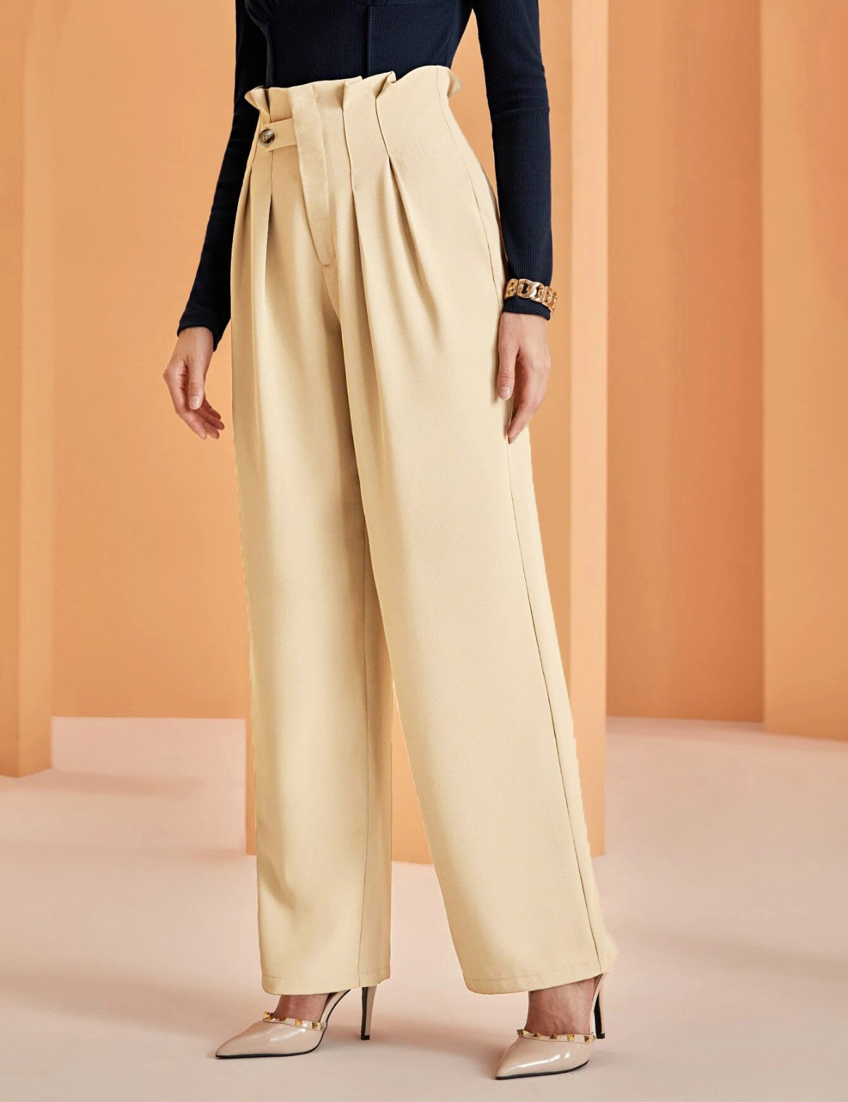 KOTTY Regular Fit Women Beige Trousers 