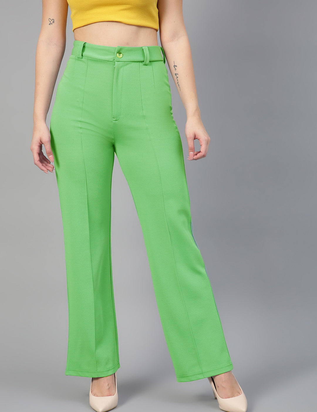 KOTTY Regular Fit Women Light Green Trousers 