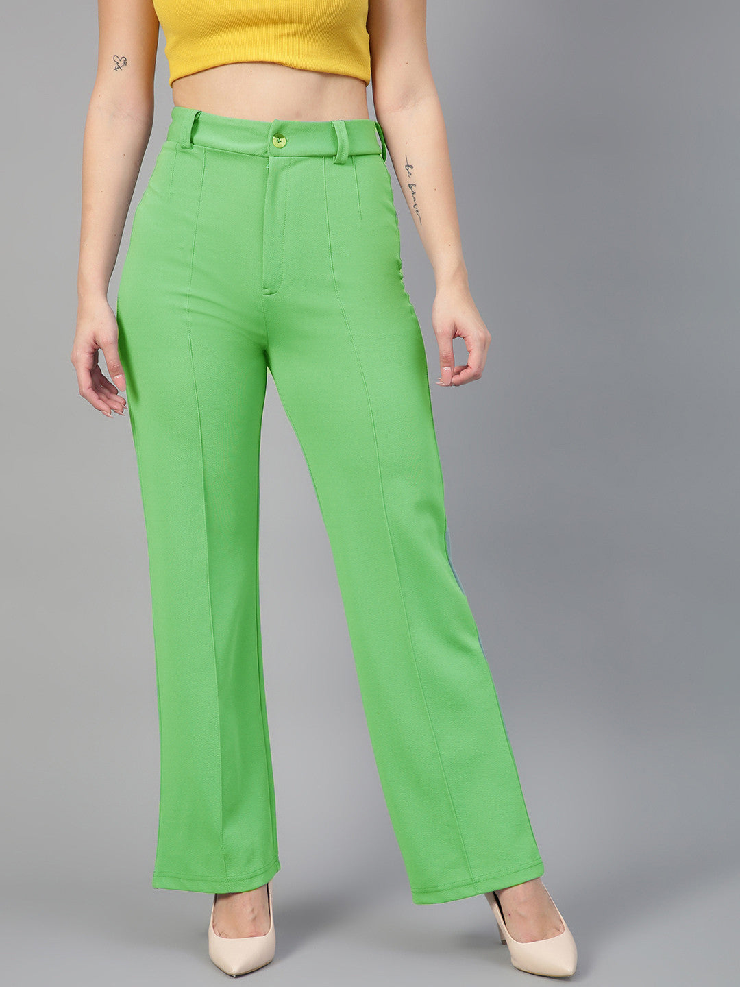 KOTTY Regular Fit Women Light Green Trousers 