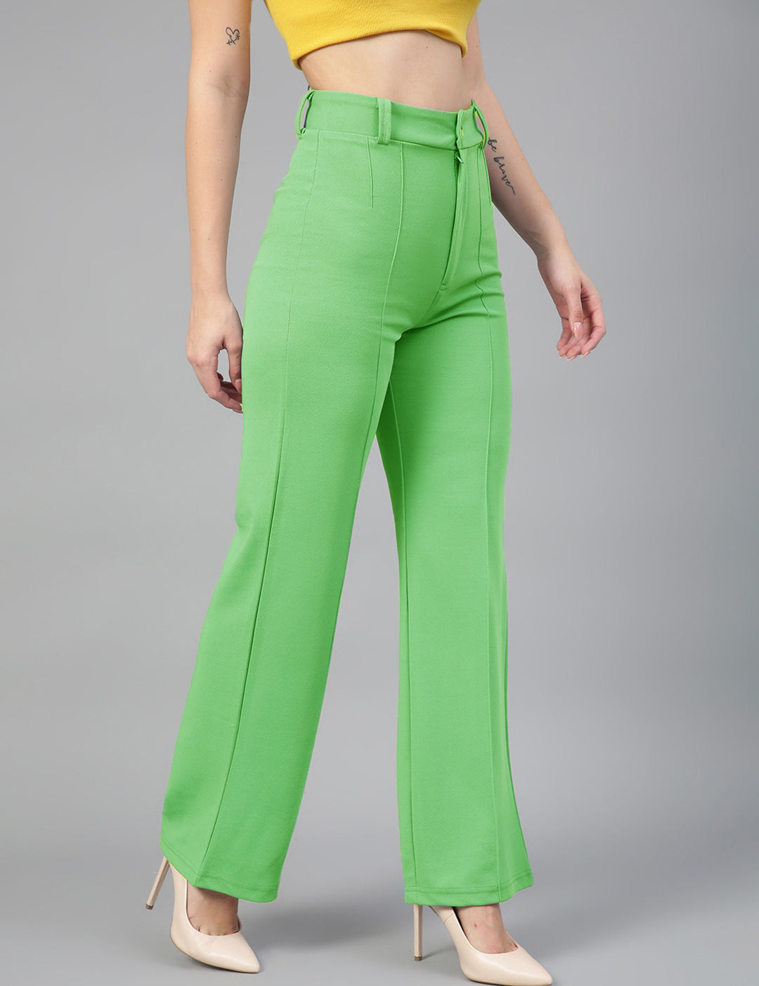KOTTY Regular Fit Women Light Green Trousers 
