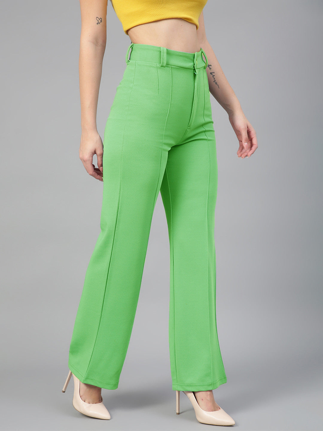 KOTTY Regular Fit Women Light Green Trousers 