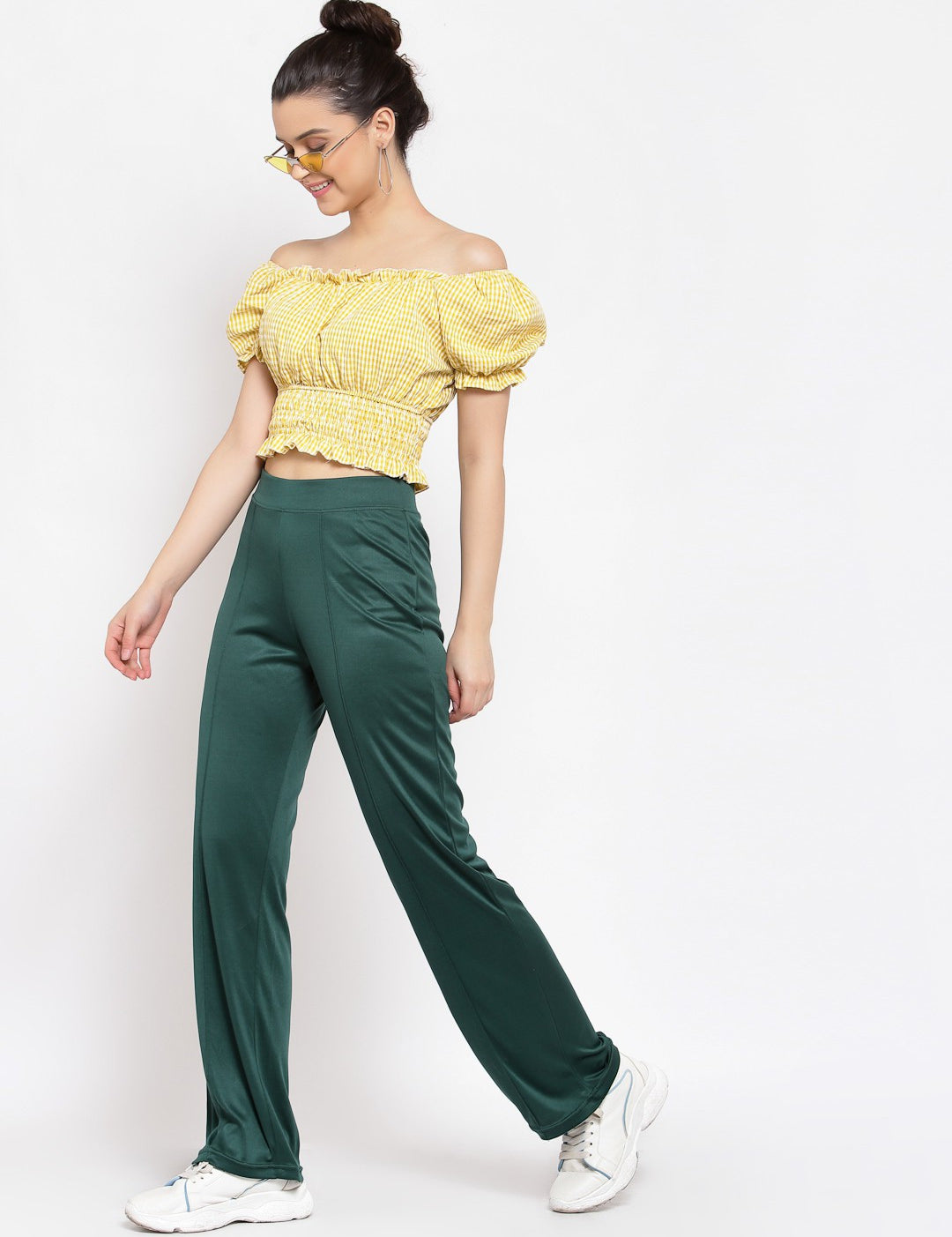 KOTTY Womens Solid Attractive High Rise Pant