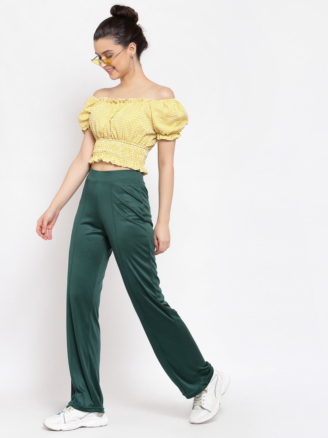 KOTTY Womens Solid Attractive High Rise Pant