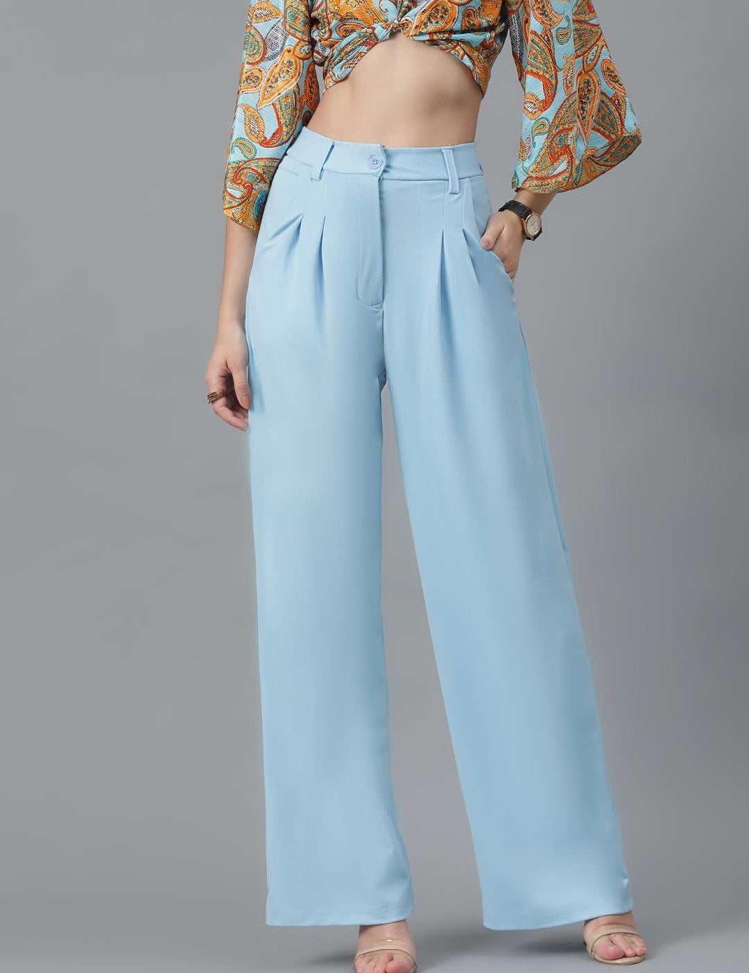 KOTTY Regular Fit Women Blue Trousers 
