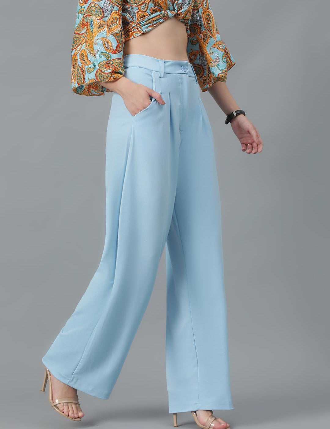 KOTTY Regular Fit Women Blue Trousers 