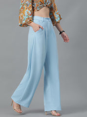 KOTTY Regular Fit Women Blue Trousers 