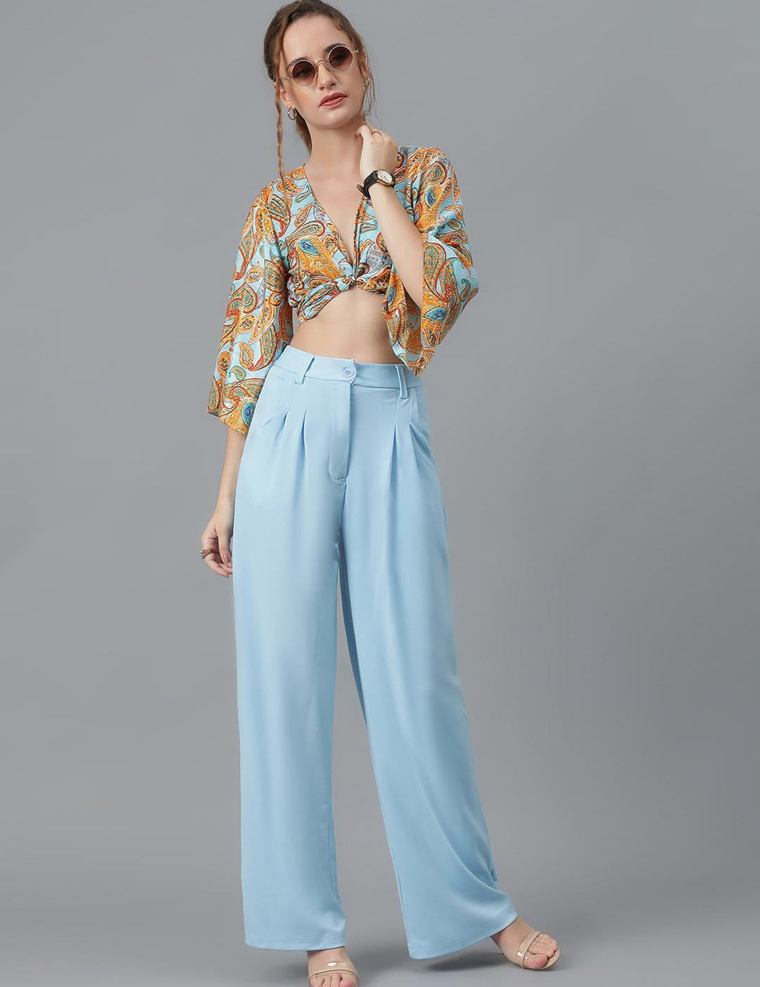 KOTTY Regular Fit Women Blue Trousers 